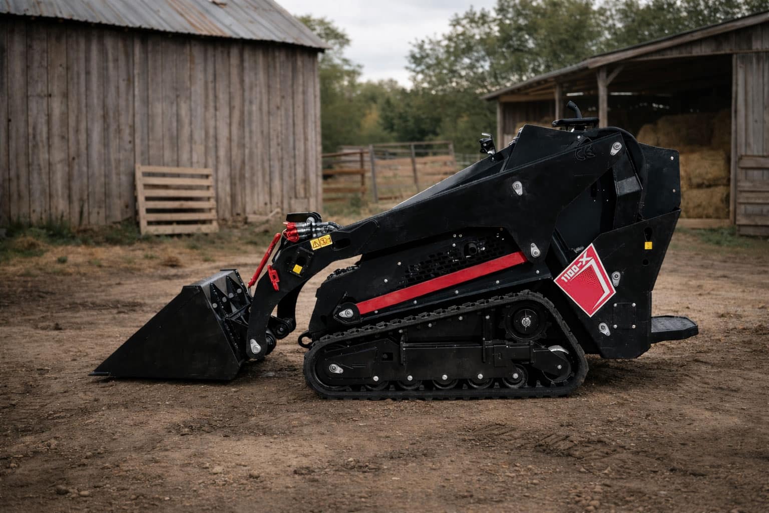 Tracked undercarriage helps maintain traction and stability while keeping ground disturbance low.